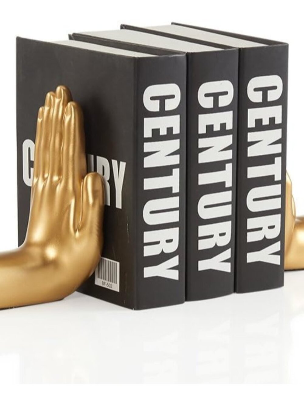 NY8003GLD Contemporary Accent Book Shelf Decor - Hands Sculpture Bookend Set